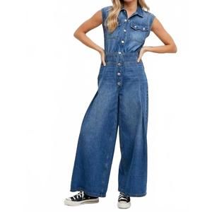 NEW BLUIVY denim sleeveless jumpsuit in blue